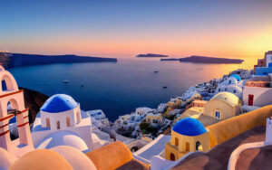 Santorini sunset beautiful view