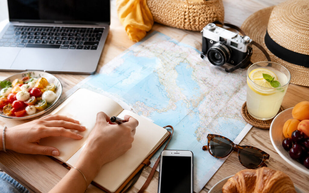 woman planning summer trip